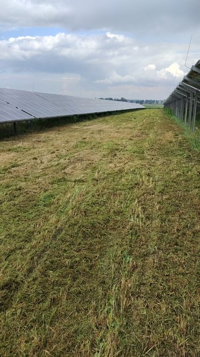 Koszenie farm fotowoltaicznych trawy nieużytków paneli