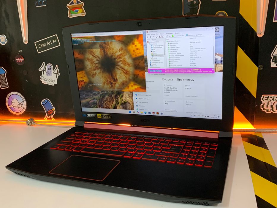 Ноутбук acer nitro 5 i5 7300HQ / GTX1050 4gb