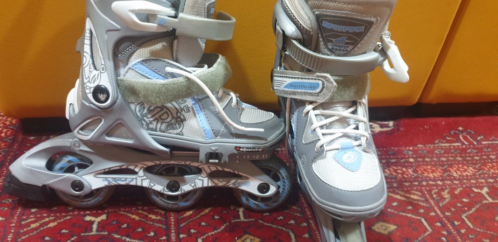 Patins em linha com pouco uso