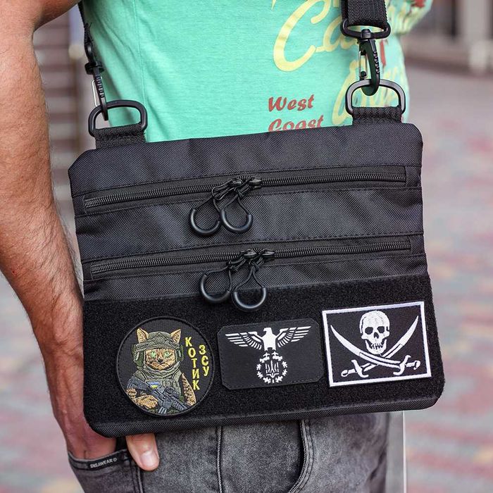 Тактична сумка для прихованого носіння з кобурою, чорна, Cordura