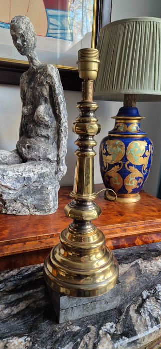 Mosiężna lampa hollywood regency mid century design antyk modern chic