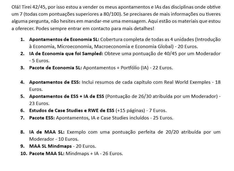 IB Resources and Notes / IB Recursos e Notas