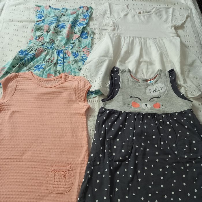 Sukienki letnie, Cool Club, H&M, Lupilu i Tex, r. 80 Zestaw