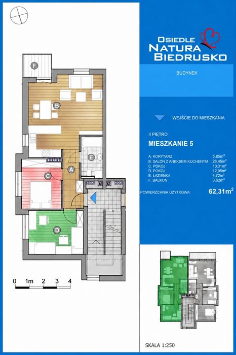 Biedrusko | 62 m² | 3 pokoje | 2024 | klima | tylko 6 mieszkań