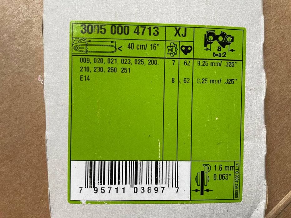 Шина Stihl Rollomatic E 40 см, 1,6 мм, .325", 62 зв. 3005 000 4713