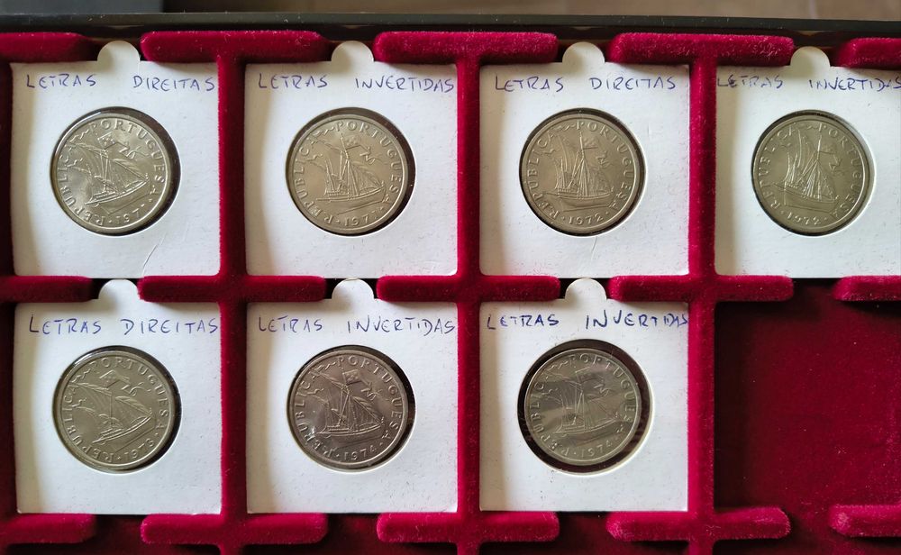 7 moedas de 10 escudos