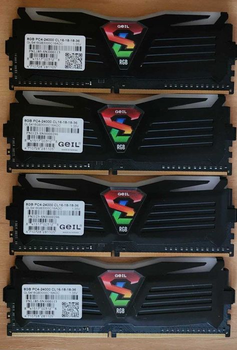 Оперативна памʼять 32 Gb GeIL DDR4 (Kit of 4x8192) Super Luce RGB