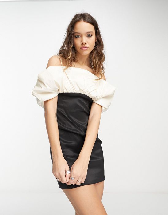 Bershka 38 M Sukienka Mini Volume Sleeve H14807