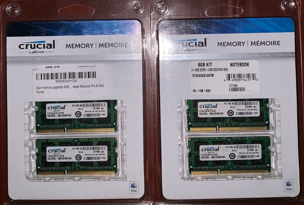 Память RAM 8GB (2x4GB) PC3-8500 DDR3-1066 PC3-10600 DDR3-1333 sodimm