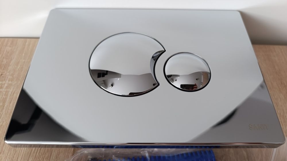 Przycisk guzik WC srebrny chrom SANIT linkowy