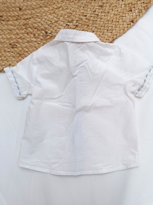 Camisa Branca de Manga Curta de Bebé