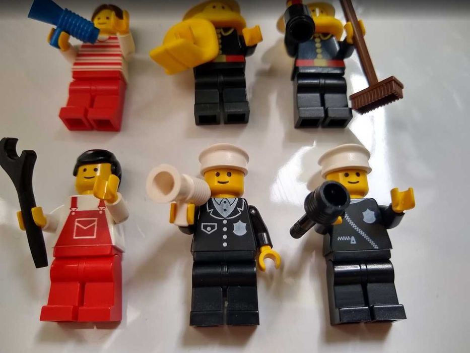 6 figurek + akcesoria Lego System figurki policja straż mechanik