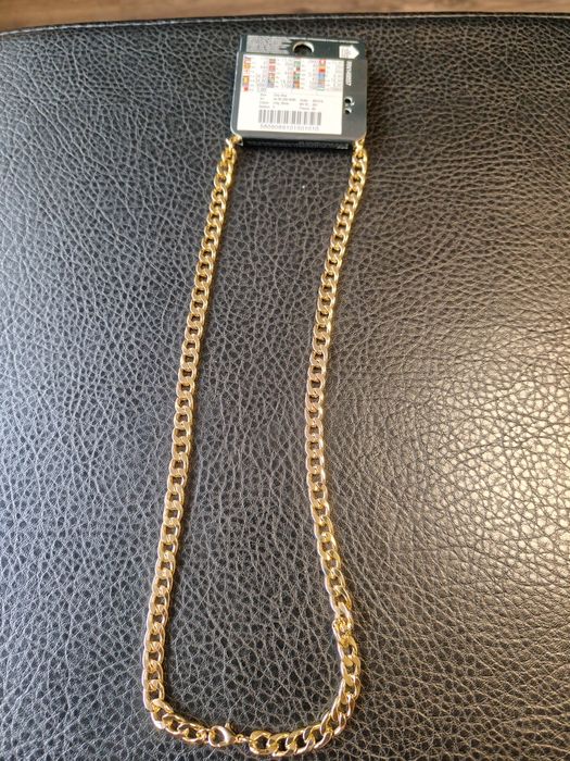 Łańcuch pancerka stal pozłacana 58cm