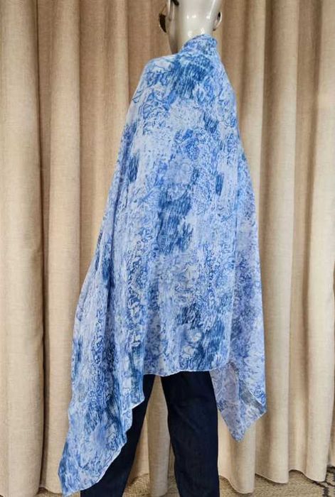 Echarpe Azul e Branca