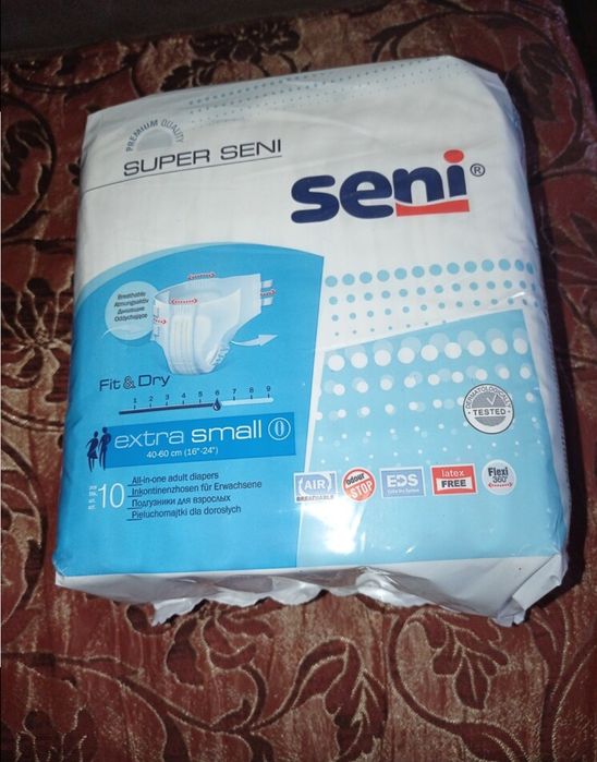 Подгузники seni super extra small, памперсы