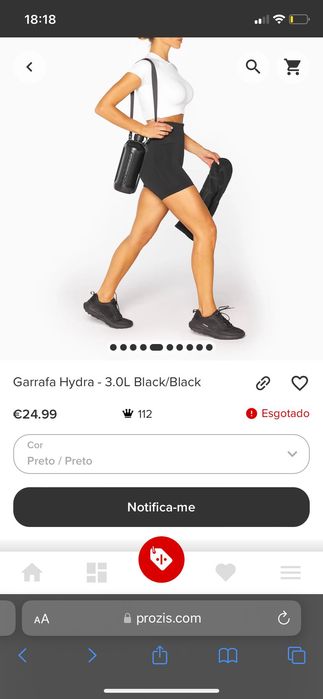 Garrafa Hydra  3.OL Black Prozis