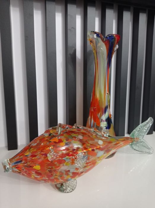 Szklana ryba i flakon PRL