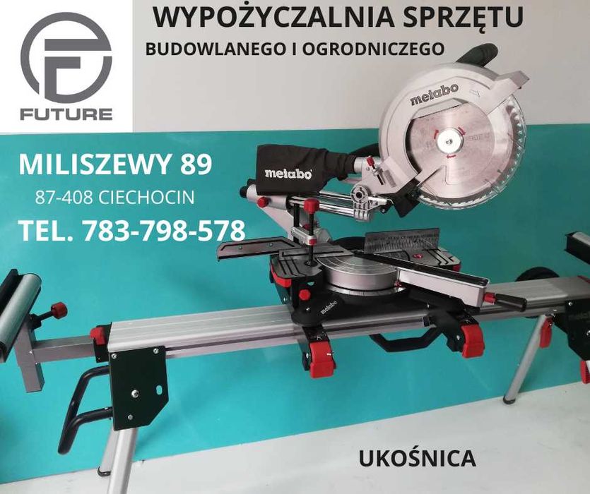 Ukośnica z posuwem, metabo 305, stół, wynajem