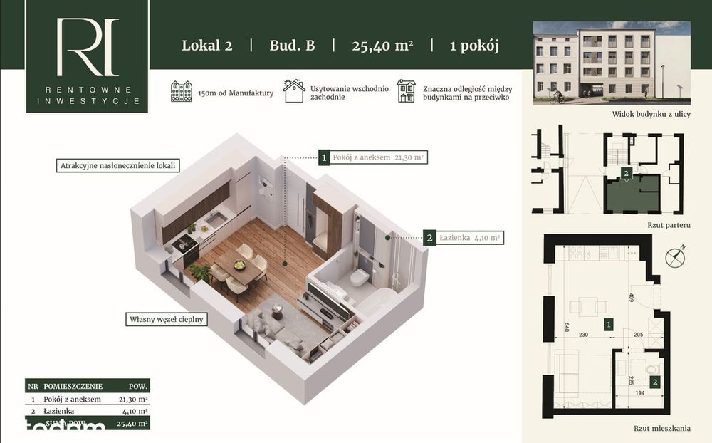 NOWE BUDOWNICTWO 200m od Manufaktury | 25m2  | Żytnia 7