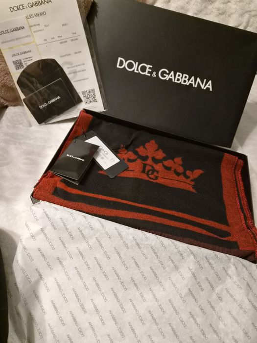 Szal dolce gabbana czarny-czerwony
