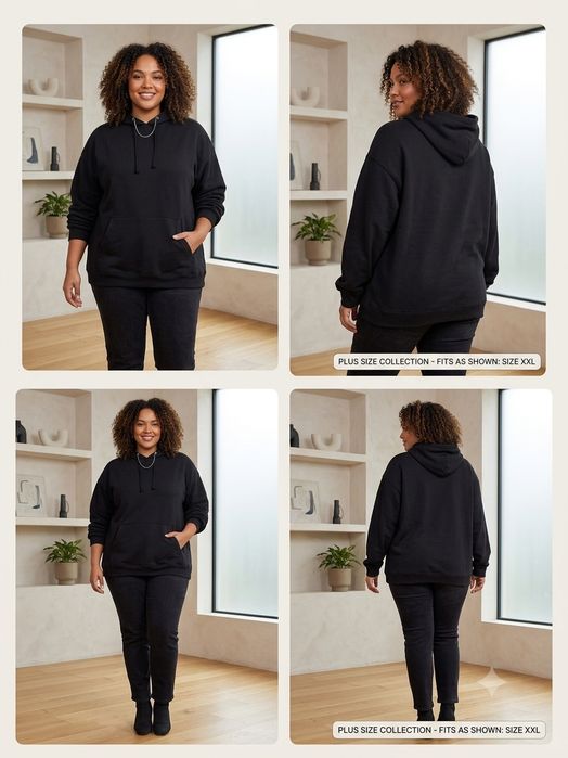 Чорне худі з капюшоном d&h hoodies uk (Розмір 6XL)