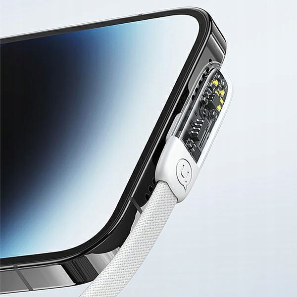 Kabel kątowy USB do Lightning iPhone USAMS 20W PD 1.2m płaski oplot