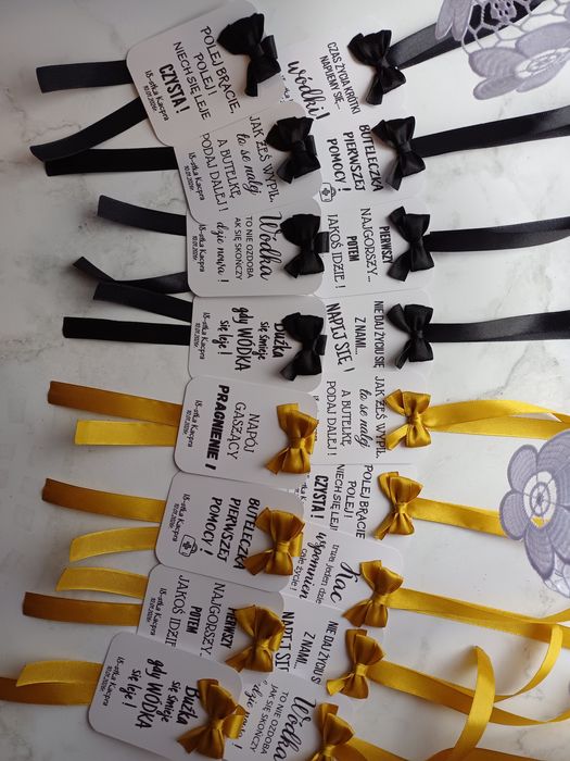 Zawieszki na alkohol wódkę weselną urodzinową 18-stkę 50-tkę 30-stkę