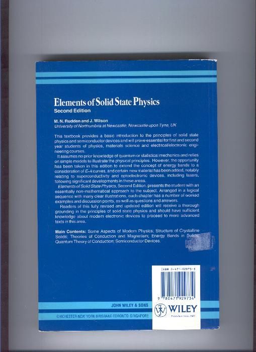 Elements of Solid State Physics