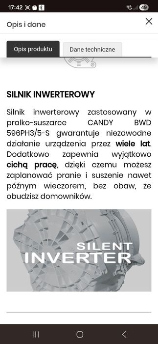 Pralko suszarka Candy Bianca