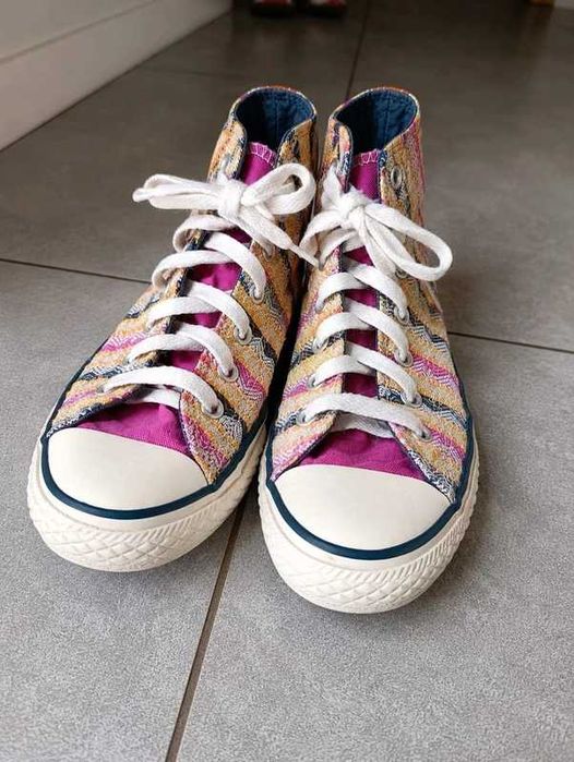 Converse All Star – kolorowe trampki za kostkę r.34
