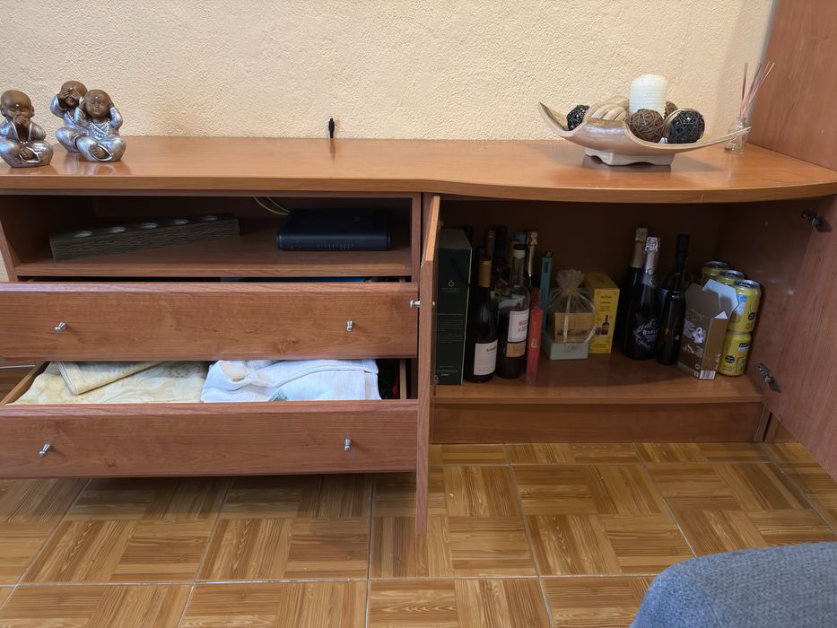 Movel tv com movel de arrumacao