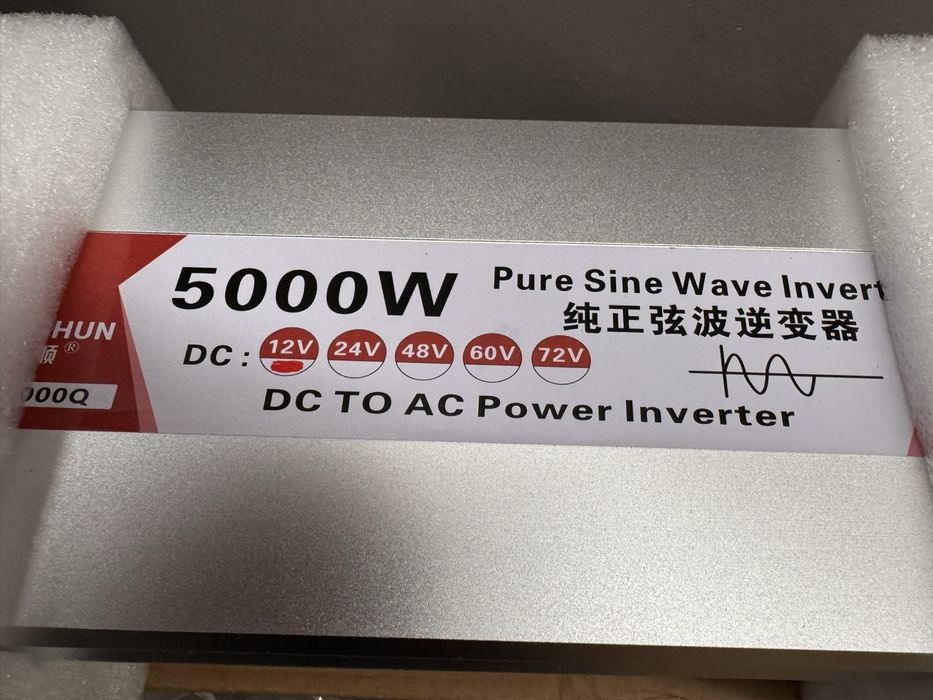 Инвертор 12v-220v, 5000w  Pure Sine Wave Inverter