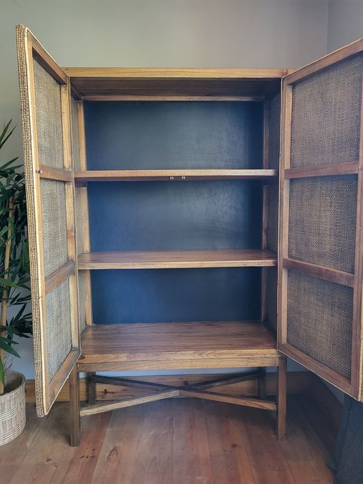 armario, estante,  prateleiras, bar, garrafeira,  area, rattan, rustico