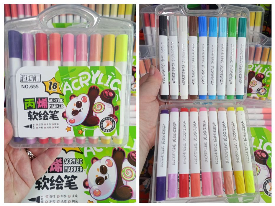 Високоякісні суперові акрилові маркери - пензлики 18/24/36/48/60 кол.