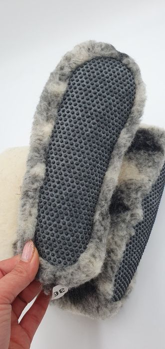 Bambosze botki naturalna owcza wełna r.36 ciepłe