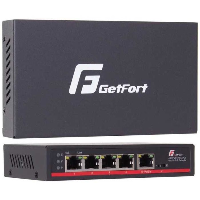 SWITCH POE GETFORT 4GE+1GE 90W (POE-IN) Promocja 33174