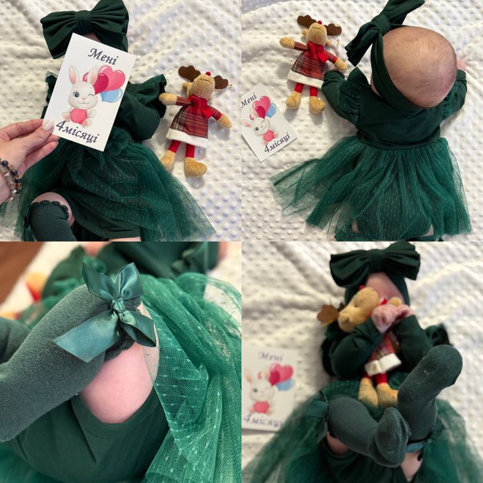 Сукня-боді на дівчинку 3-6 міс і бант