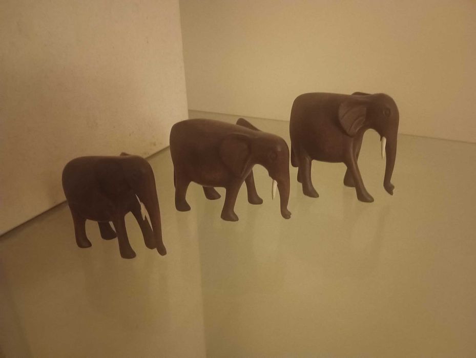 3 Elefantes em Madeira, Arte Africana, Não é Chines
