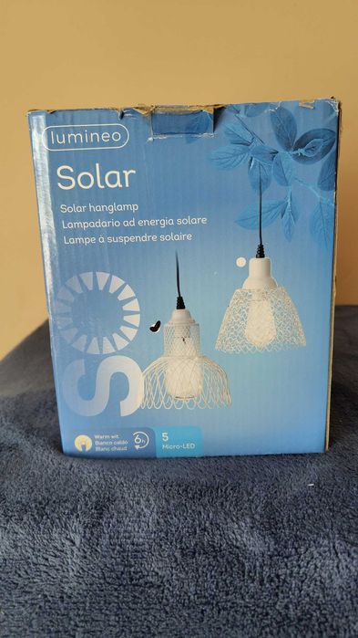 Lumineo Solar – solarna lampa wisząca 5 Micro LED, ciepła biel