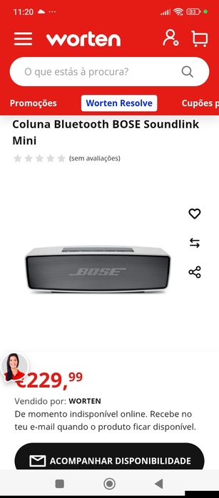 Coluna Bose bluetooth