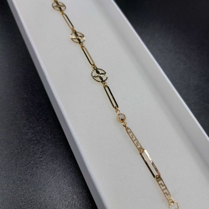 Złota bransoletka z ażurowymi ogniwami 585 GOLD MONEY