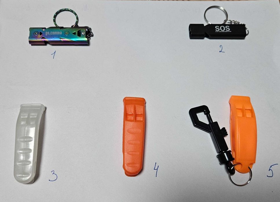 Свисток аварійний пластиковий та металевий