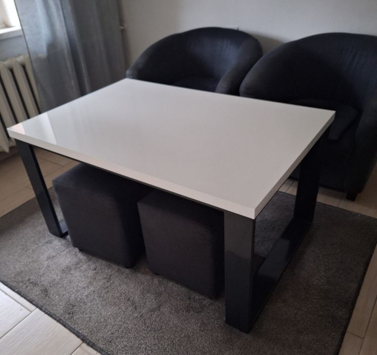 Duża ława/biały połysk