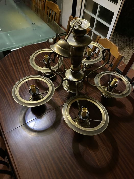 Candeeiro de teto retro/antigo em latão