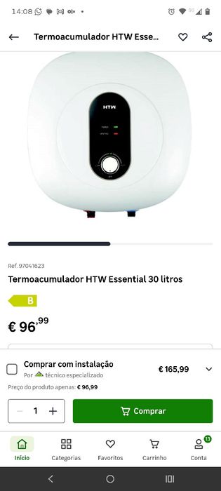 Termoacumulador como novo