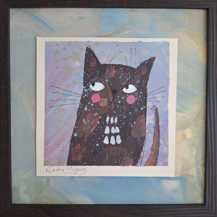 Obrazek Kotek na szczęście 23x23 cm.