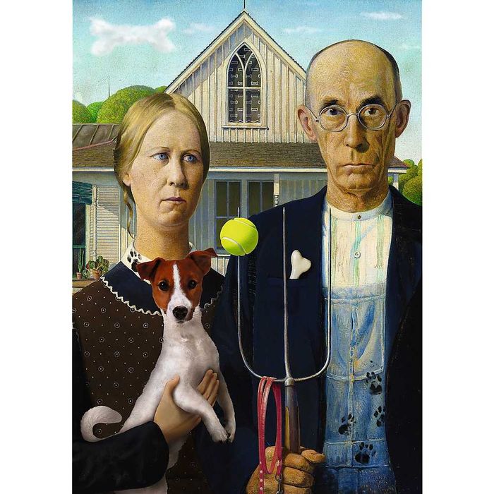 Trefl Puzzle 500 el. Amercian Gothic Psia edycja 37526