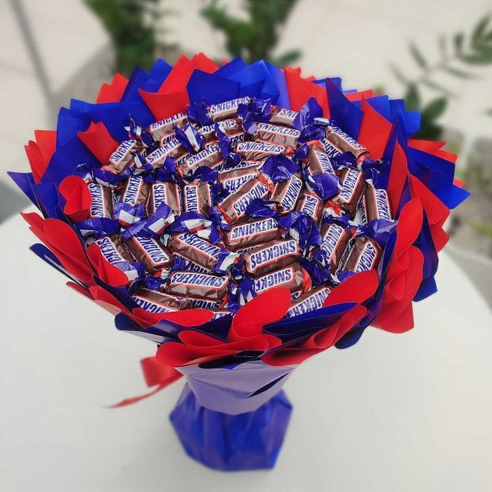 Słodki bukiet ze slodyczy Snickers. Prezent na Urodziny, Imeniny