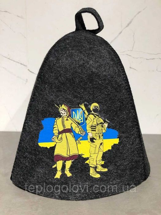 Шапка в баню та сауну, шапки бані з патріотичним принтом