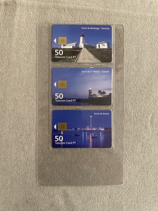 3 Cartões Telefónicos - Faróis de Portugal